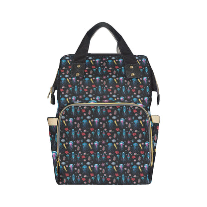 Jellyfish Underwater Print Diaper Bag Backpack