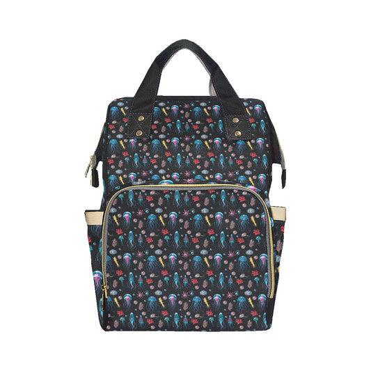 Jellyfish Underwater Print Diaper Bag Backpack