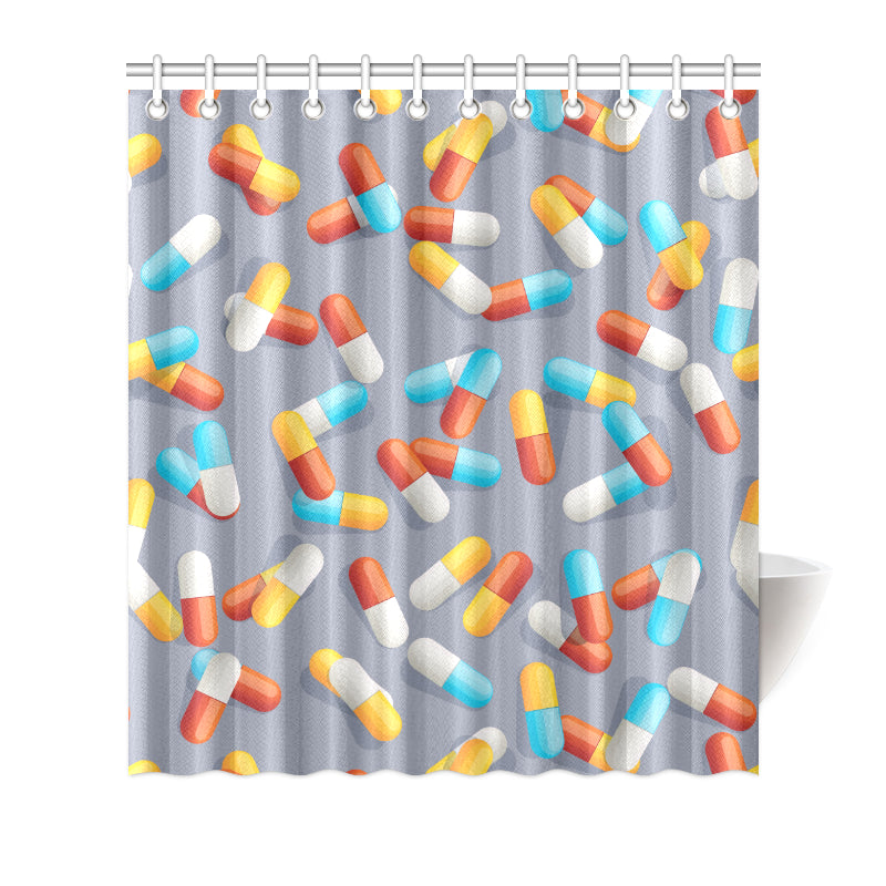 Pill Pattern Print Design A01 Shower Curtain