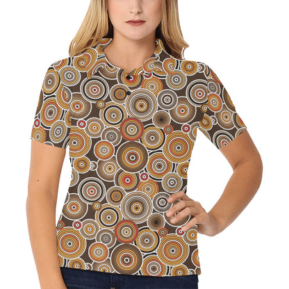Aboriginal Print Design LKS402 Women's Polo Shirt
