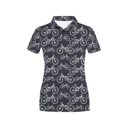 Mountain bike Pattern Print Design 02 Women's Polo Shirt