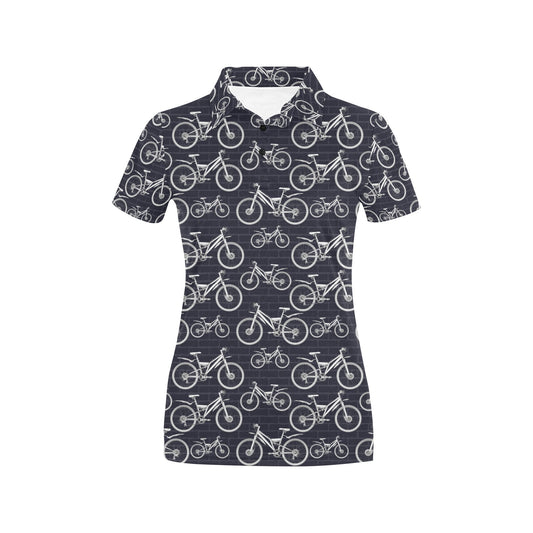 Mountain bike Pattern Print Design 02 Women's Polo Shirt