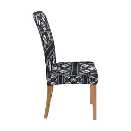 Bandana Skull Black White Print Design LKS306 Dining Chair Slipcover