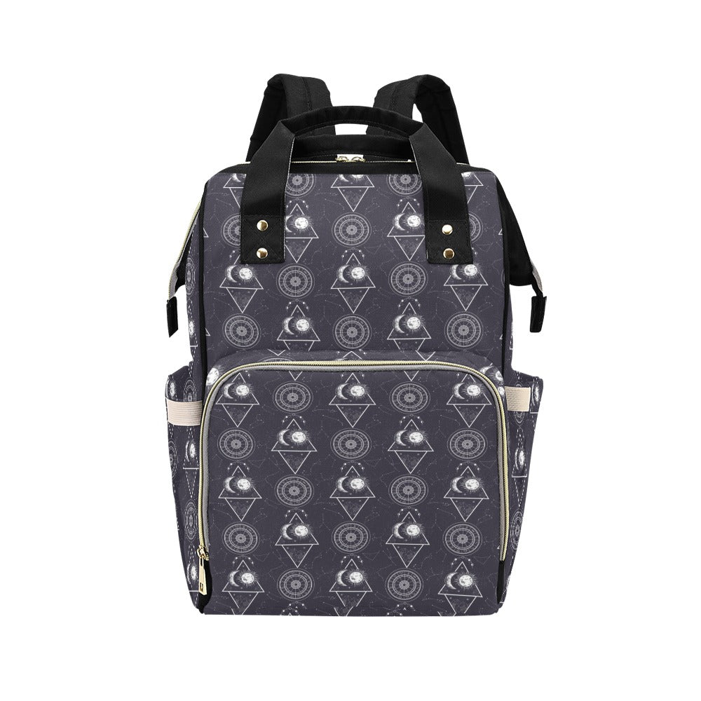 Sun Moon Print Design LKS309 Diaper Bag Backpack