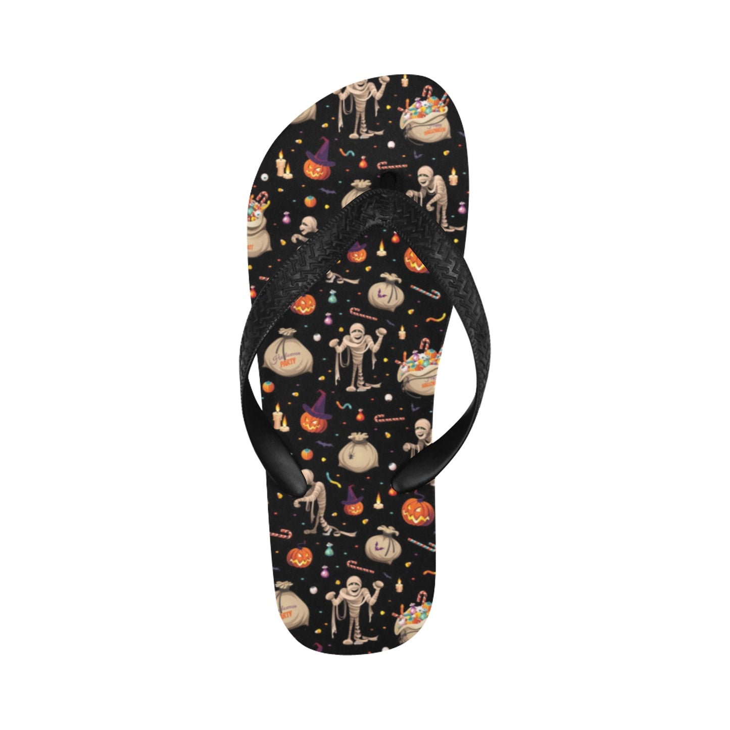 Mummy Halloween Print Design LKS303 Flip Flops