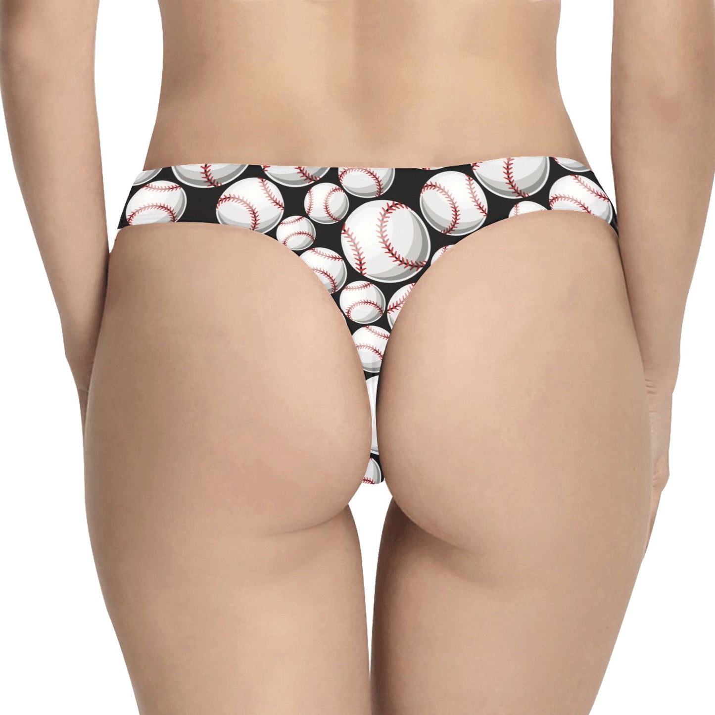 Baseball Black Background Women's Thongs