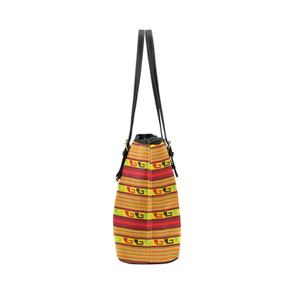 Mexican Blanket Ornament Print Pattern Leather Tote Bag
