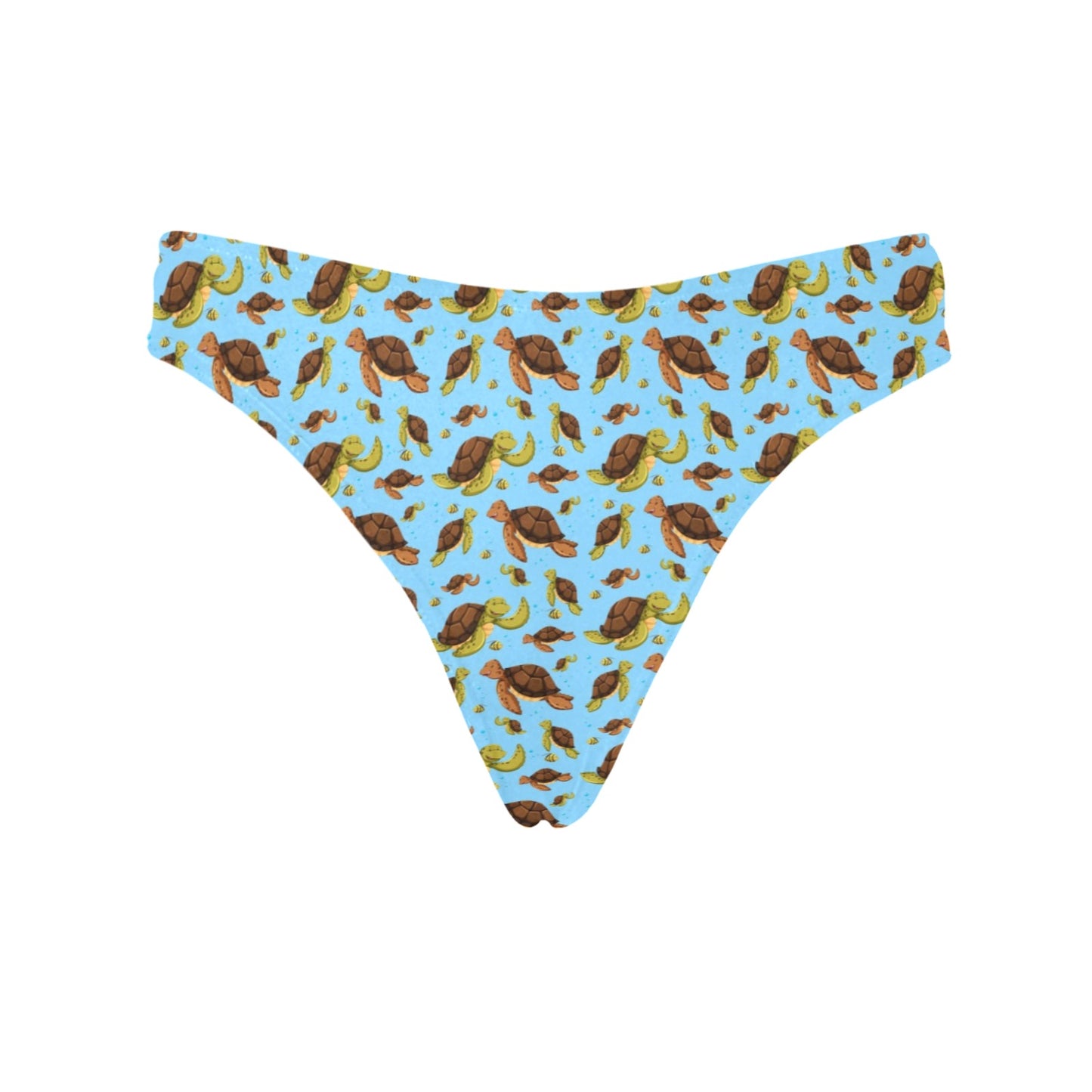 Hello Sea Turtle Print Pattern Women's Thongs