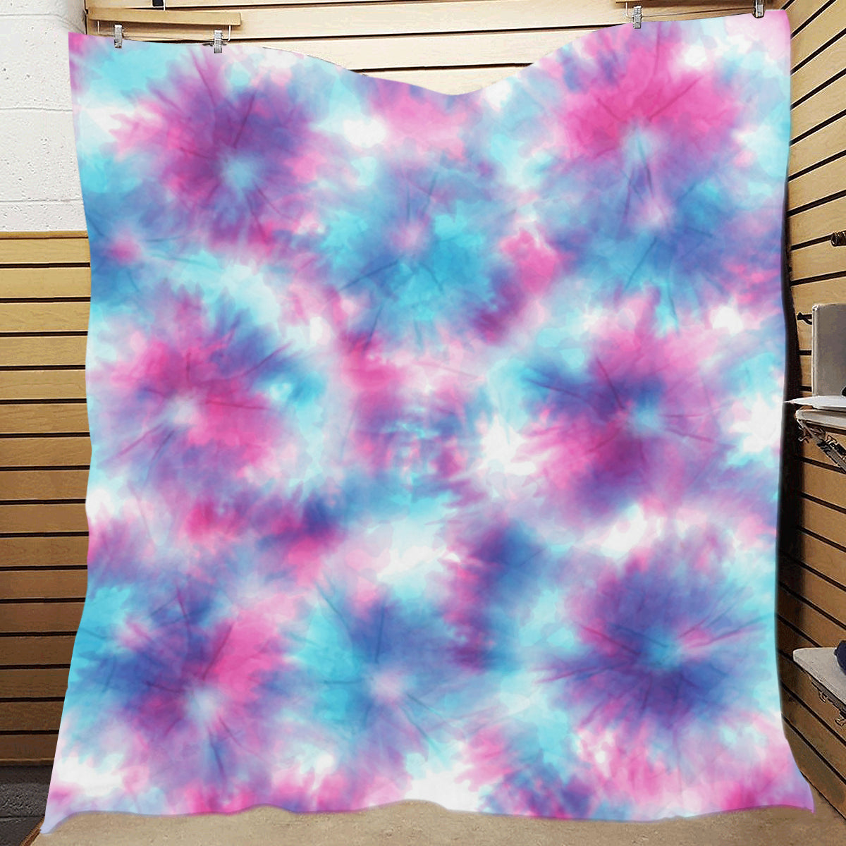 Tie Dye Blue Pink Premium Quilt