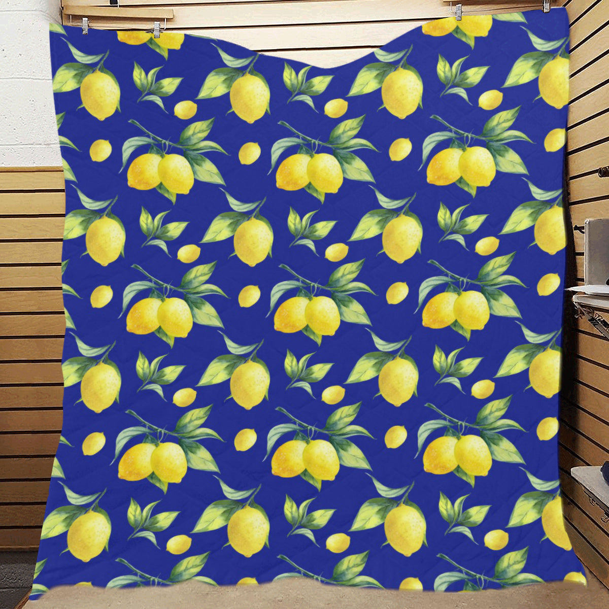 Lemon Pattern Print Design LM06 Premium Quilt