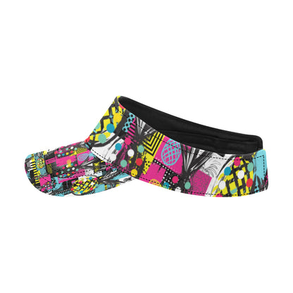 Pop Art Pineapple Pattern Print Design A02 Unisex Sun Visor