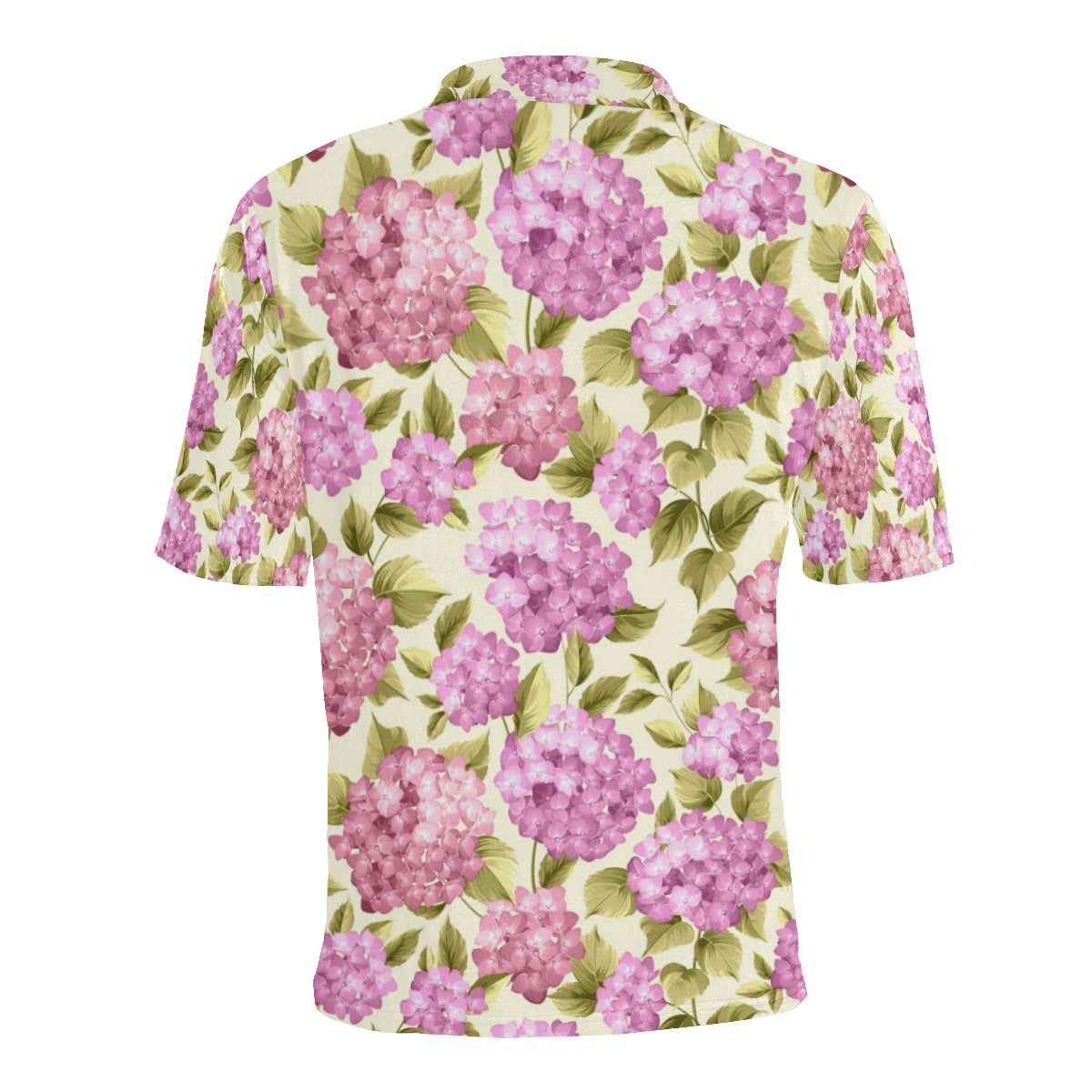Hydrangea Pattern Print Design HD05 Men Polo Shirt