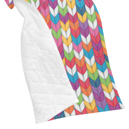 Knit Pattern Print Design 01 Premium Quilt