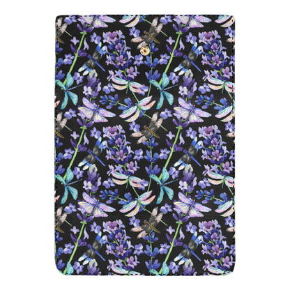 Lavender Dragonfly Pattern Print Design LV03 Women's Trifold Wallet