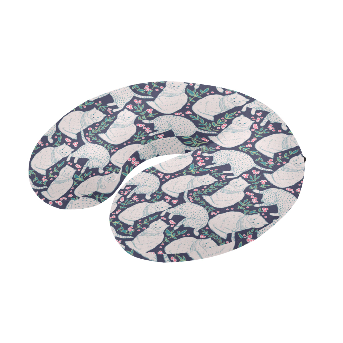 Cat Pattern Print Design 06 U-Shaped Travel Neck Pillow