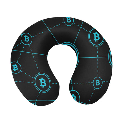 Cryptocurrency Pattern Print Design 01 U-Shaped Travel Neck Pillow