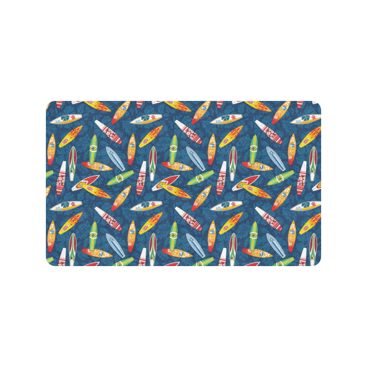 Surfboard Pattern Print Rubber Doormat