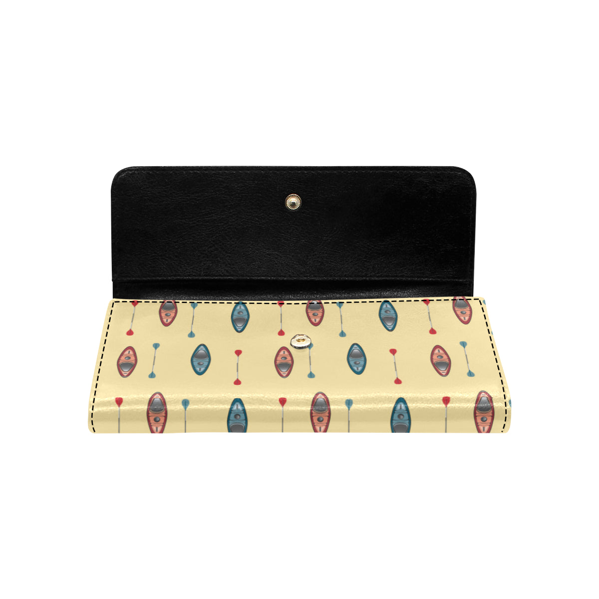 Kayak Pattern Print Design 02 Women's Trifold Wallet