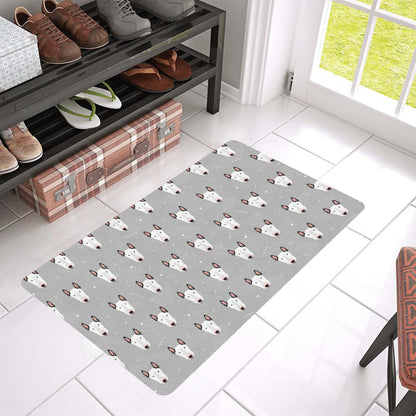 Bull Terrier Head Print Pattern Rubber Doormat