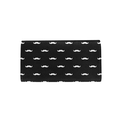 Mustache Pattern Print Design A04 Women's Trifold Wallet