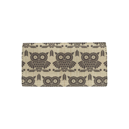 Owl Pattern Print Design A01 Women's Trifold Wallet