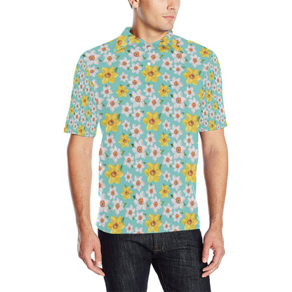 Daffodils Pattern Print Design 02 Men Polo Shirt