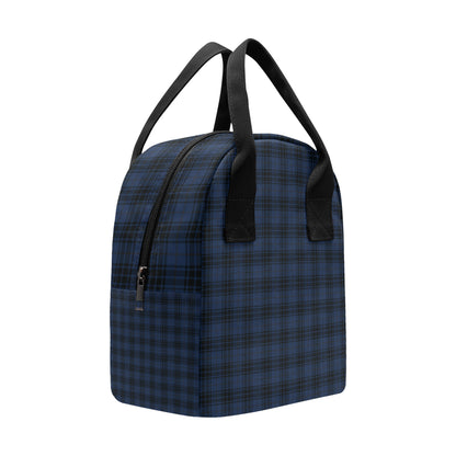 Navy Blue Tartan Plaid Pattern Insulated Lunch Bag