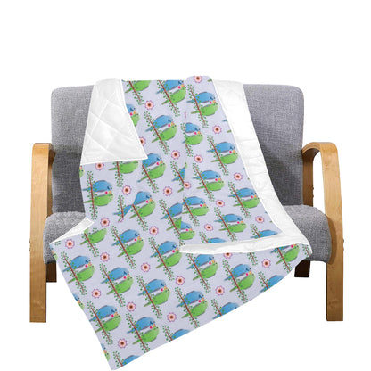 Budgerigar Pattern Print Design 05 Premium Quilt