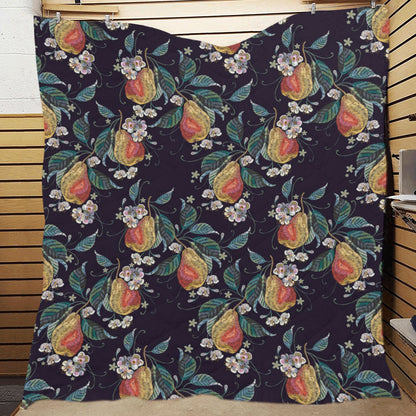 Pear Pattern Print Design PE02 Premium Quilt