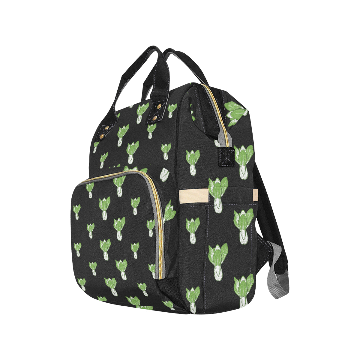 Kale Pattern Print Design 02 Diaper Bag Backpack