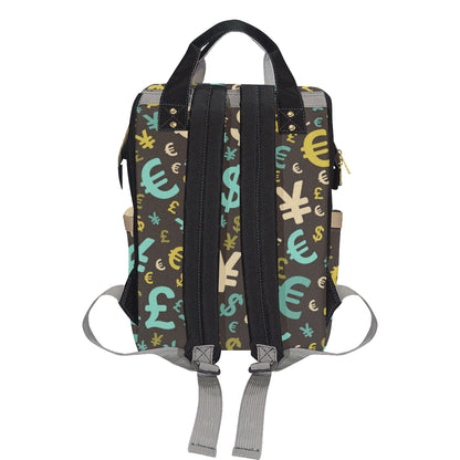Money Pattern Print Design 01 Diaper Bag Backpack