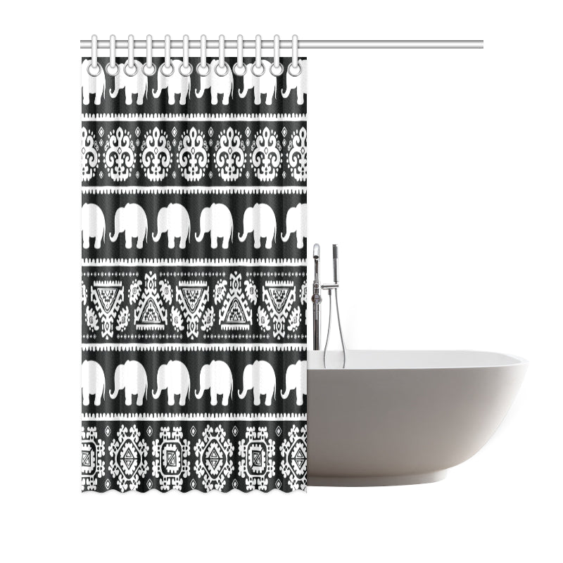 Elephant Pattern Shower Curtain