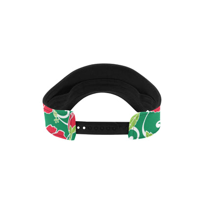 Red Hibiscus Pattern Print Design HB019 Unisex Sun Visor