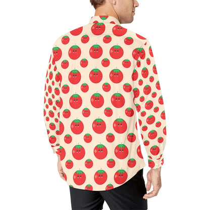Tomato Print Design LKS308 Men's Long Sleeve Dress Shirt