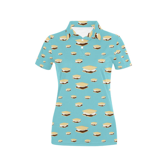 S_Mores Print Design LKS302 Women's Polo Shirt
