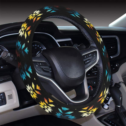 Tribal Pattern Print Design LKS309 Steering Wheel Cover with Elastic Edge