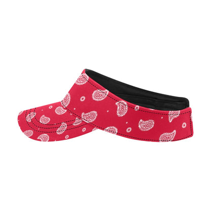 Bandana Red Paisley Print Design LKS305 Unisex Sun Visor