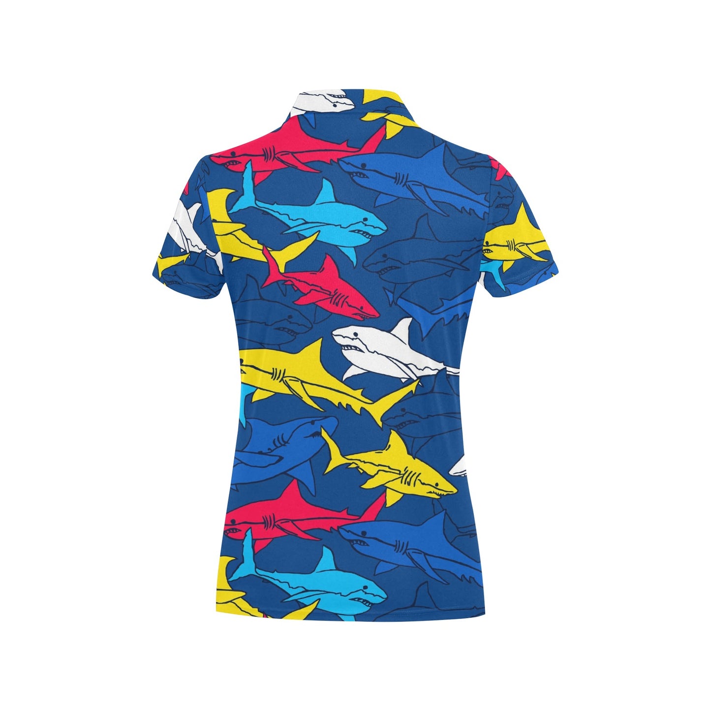 Shark Color Pattern Women's Polo Shirt
