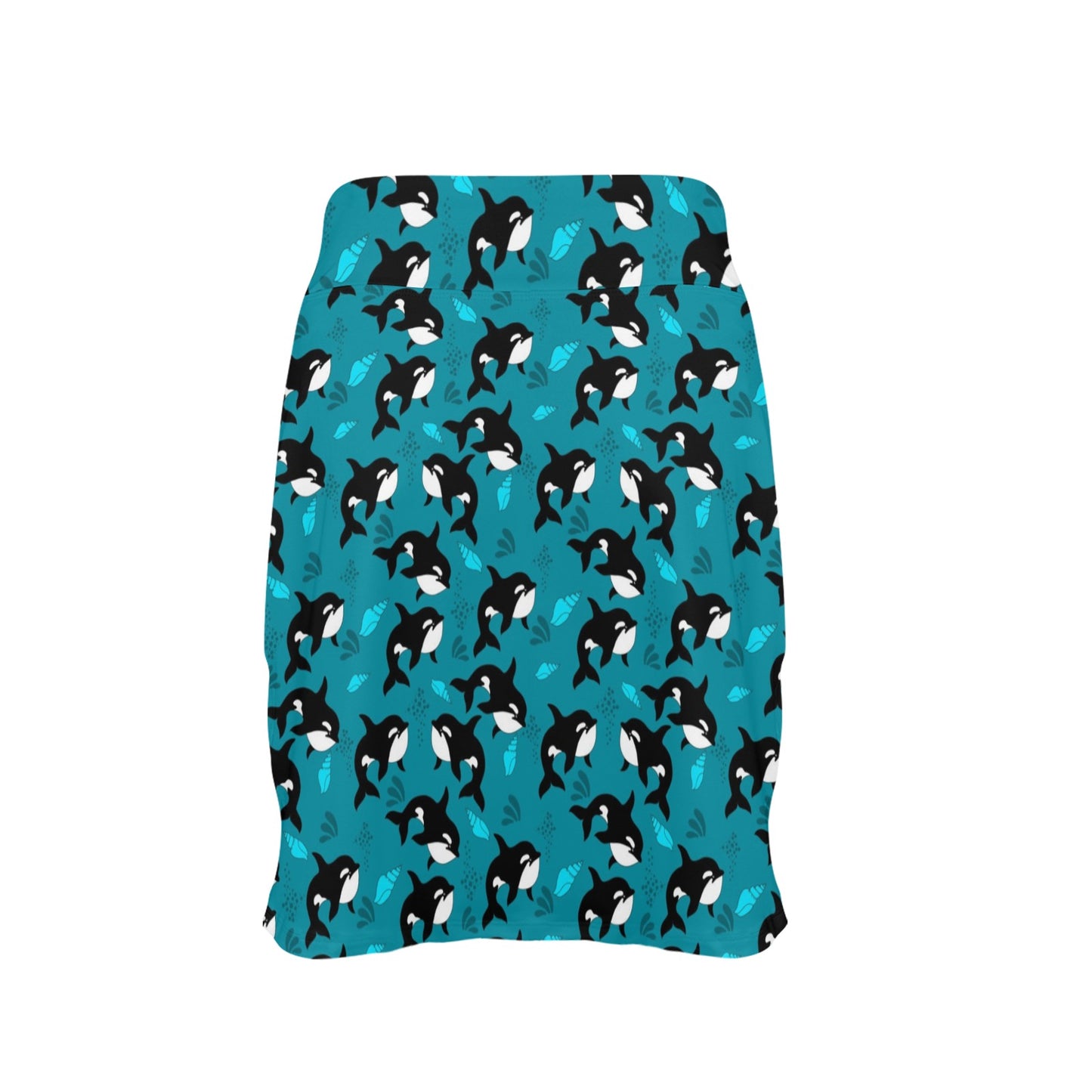 Whale Sea Design Themed Print 17" Golf & Pickleball Skort with Pockets