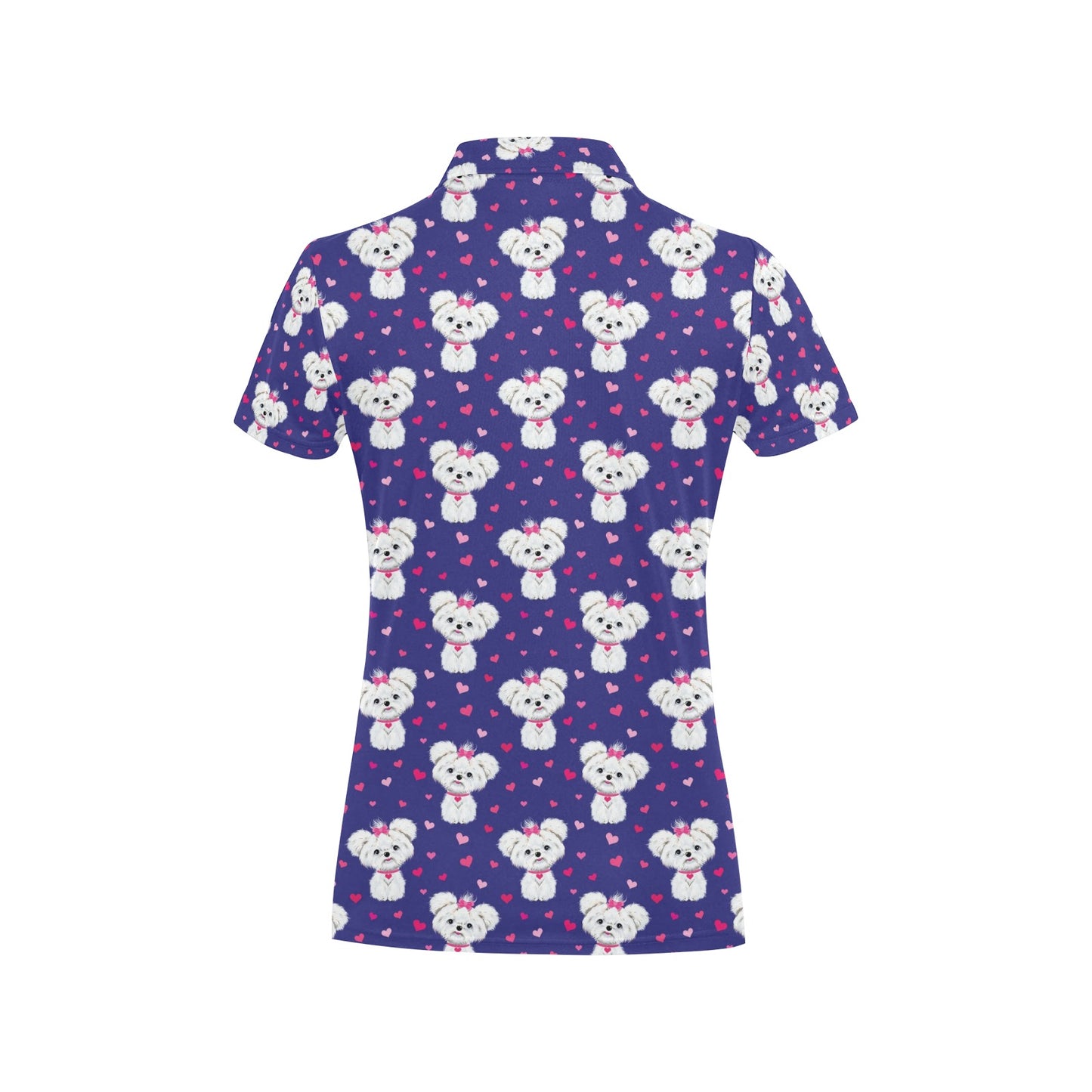 Maltese Pattern Print Design 02 Women's Polo Shirt