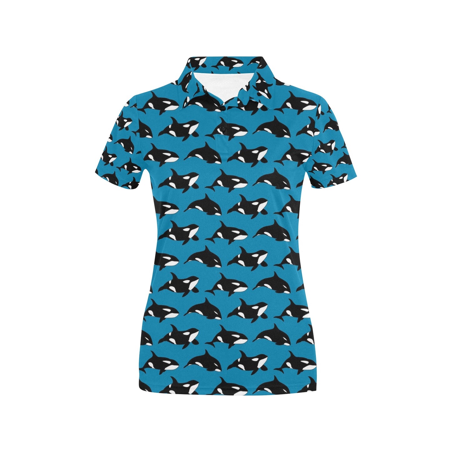 Whale Print Design LKS304 Women's Polo Shirt