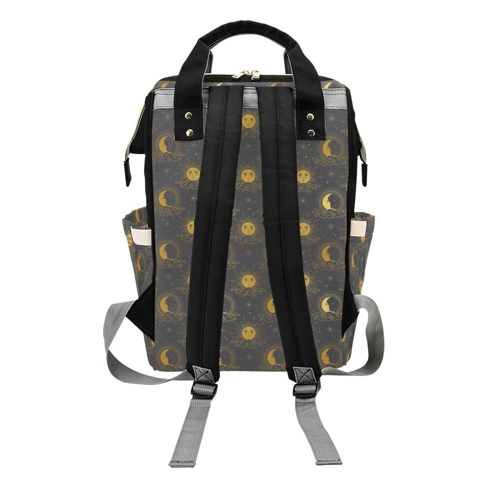 Sun Moon Print Design LKS305 Diaper Bag Backpack
