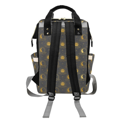 Sun Moon Print Design LKS305 Diaper Bag Backpack