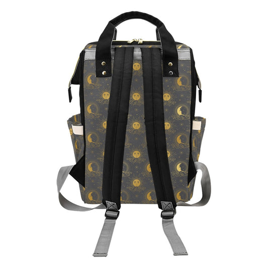 Sun Moon Print Design LKS305 Diaper Bag Backpack