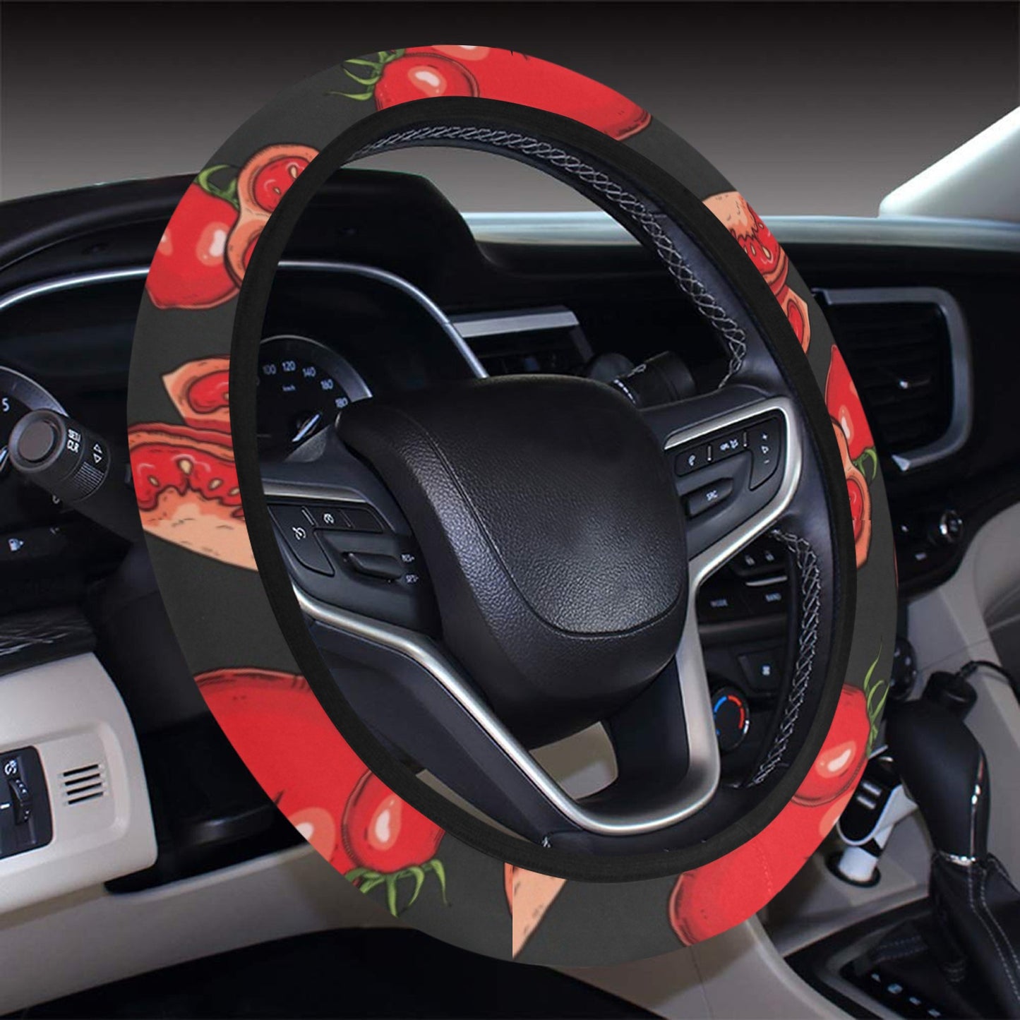 Tomato Print Design LKS303 Steering Wheel Cover with Elastic Edge