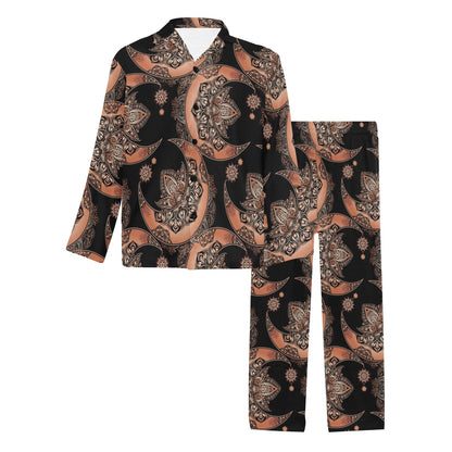 Sun Moon Mandala Men's Long Pajama Set