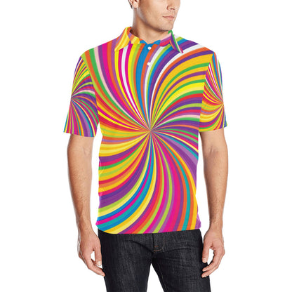 Vortex Print Design LKS301 Men Polo Shirt