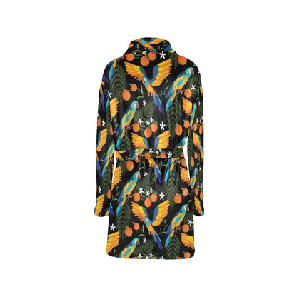 Macaw Pattern Print Design 03 Women's Fleece Robe