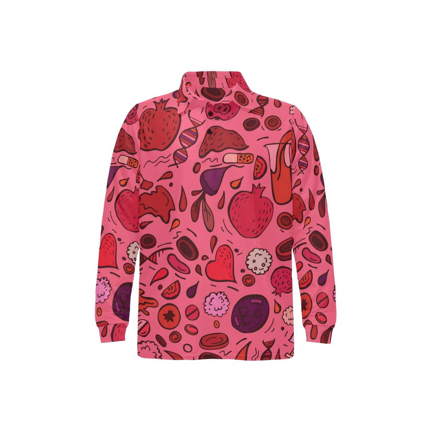 Phlebotomist Pattern Print Design A01 Long Sleeve Polo Shirt For Men's