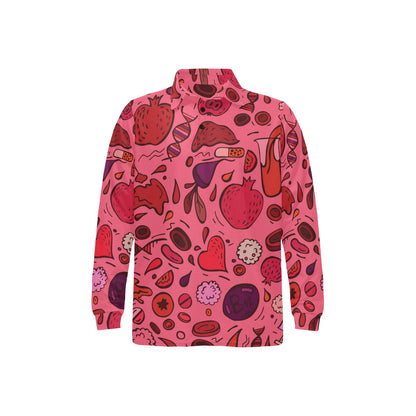 Phlebotomist Pattern Print Design A01 Long Sleeve Polo Shirt For Men's